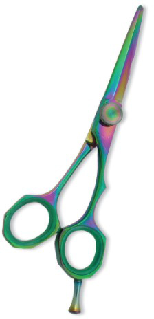 Professional Hair Cutting Scissor with razor edge. Multicolor Coating. Three Rings with screw adjust