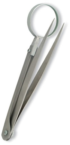 Tweezer with magnifying glass. Mirror Finish