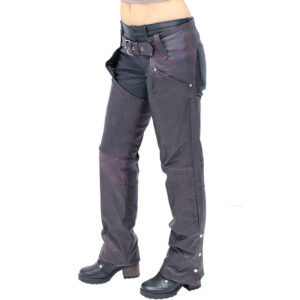 Purple Leather Chaps