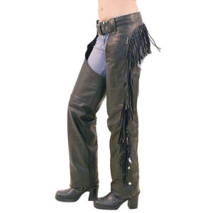 Women’s Leather Chaps With Rear Fringe