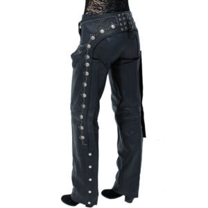 Ultra Premium Leather Western Chaps With Scallop Trim