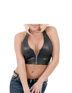 Leather Zip Halter