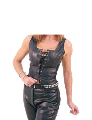 Lace Up Leather Corset