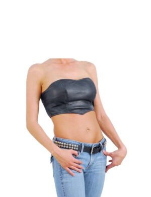 Leather Bustier Top Strapless