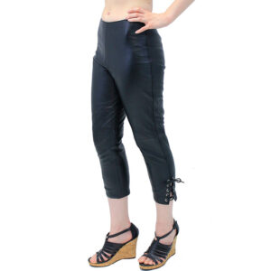 Soft Leather Capris With Ankle Lacing